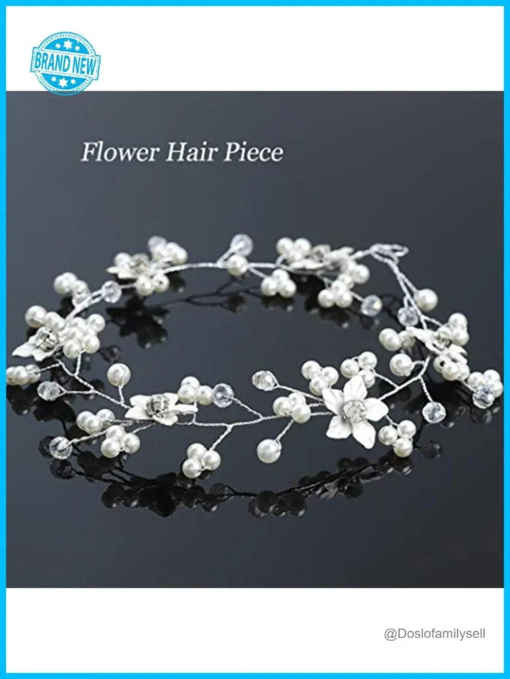 Wedding Hair Vine Pearl Headpiece Floral Headband Hair Accessory